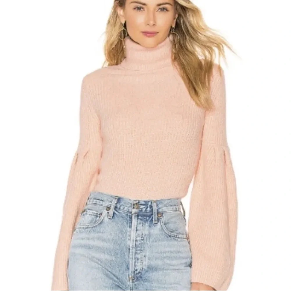 Lovers + Friends Revolve Bell Sleeve Long Sleeve Turtle Neck Sweater Size Medium - Picture 12 of 12